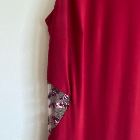 Windsor Burgundy Red Evening Formal Dress Floral Lace - Picture 5 of 7